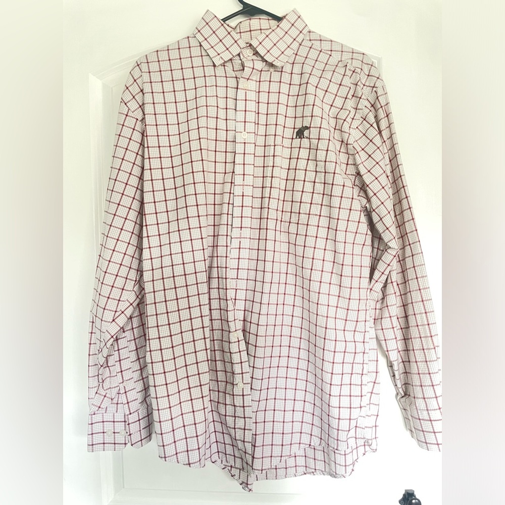 Men’s Alabama Crimson Tide Elephant button down dresss shirt. Tuskwear
